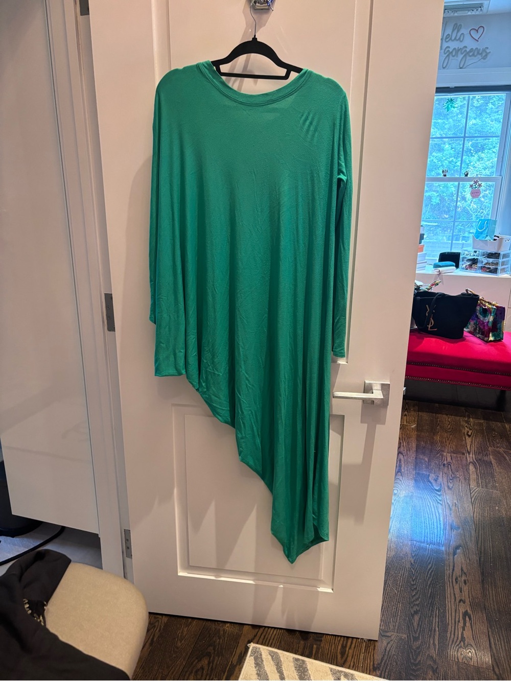 Women’s Asymmetrical Green Long Sleeve Dress
